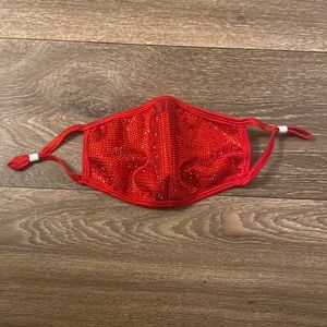 Red bedazzled face mask